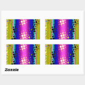 Rainbow Kaleidoscope Dotted Bursts Pattern Rechthoekige Sticker (Vel)
