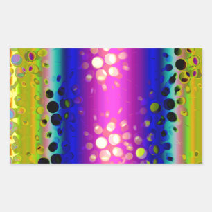 Rainbow Kaleidoscope Dotted Bursts Pattern Rechthoekige Sticker