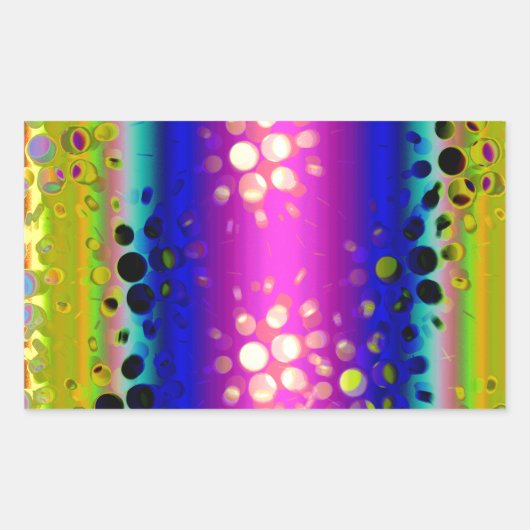 Rainbow Kaleidoscope Dotted Bursts Pattern Rechthoekige Sticker (Voorkant)