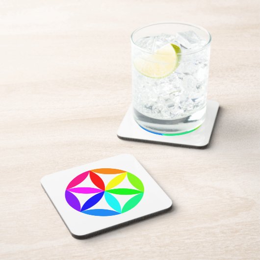 Rainbow Kaleidoscope Hard plastic coaster Bier Onderzetter (Rechterzijde)