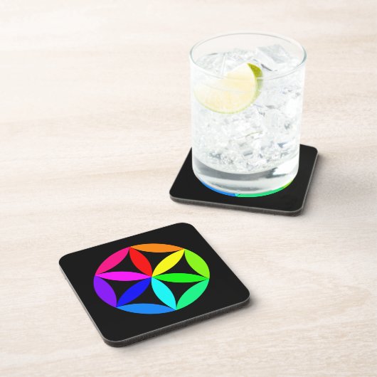 Rainbow Kaleidoscope Hard Plastic Coaster Bier Onderzetter (Rechterzijde)