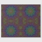 Rainbow Kaleidoscope Hearts Pattern Wrapping Paper Cadeaupapier (Vlak)