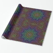 Rainbow Kaleidoscope Hearts Pattern Wrapping Paper Cadeaupapier (Uitgerold)