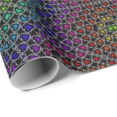 Rainbow Kaleidoscope Hearts Pattern Wrapping Paper Cadeaupapier (Rol Hoek)
