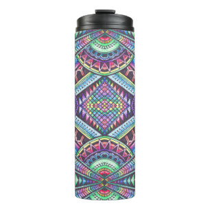 Rainbow Kaleidoscope Mandala Art Abstract Patroon Thermosbeker