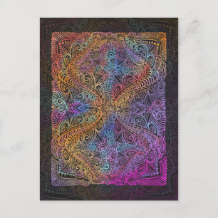 Rainbow Kaleidoscope Mandala Briefkaart
