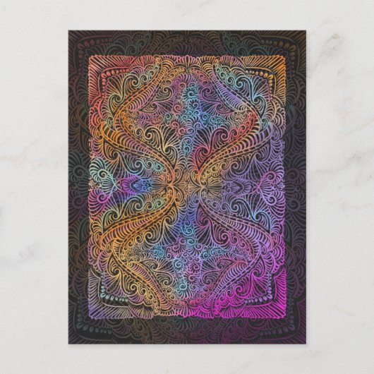 Rainbow Kaleidoscope Mandala Briefkaart (Voorkant)