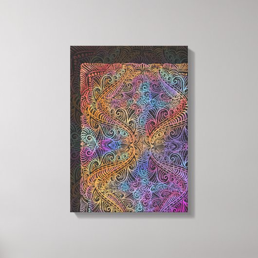 Rainbow Kaleidoscope Mandala Canvas Afdruk (Voorkant)