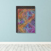 Rainbow Kaleidoscope Mandala Canvas Afdruk (Insitu (Houten vloer))