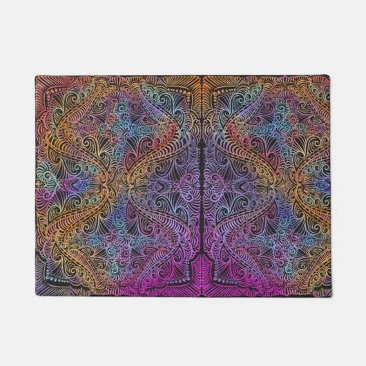 Rainbow Kaleidoscope Mandala Deurmat (Voorkant)