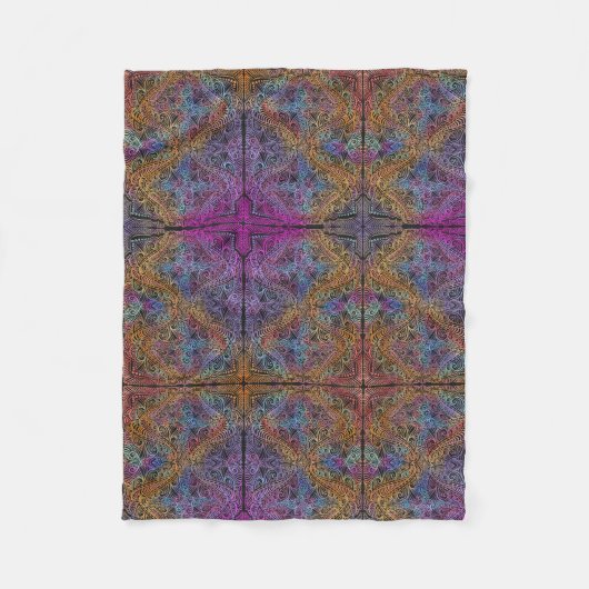 Rainbow Kaleidoscope Mandala Fleece Deken (Voorkant)