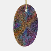 Rainbow Kaleidoscope Mandala Keramisch Ornament (Rechts)