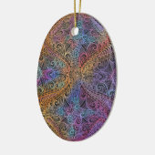 Rainbow Kaleidoscope Mandala Keramisch Ornament (Links)