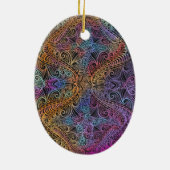 Rainbow Kaleidoscope Mandala Keramisch Ornament (Achterkant)