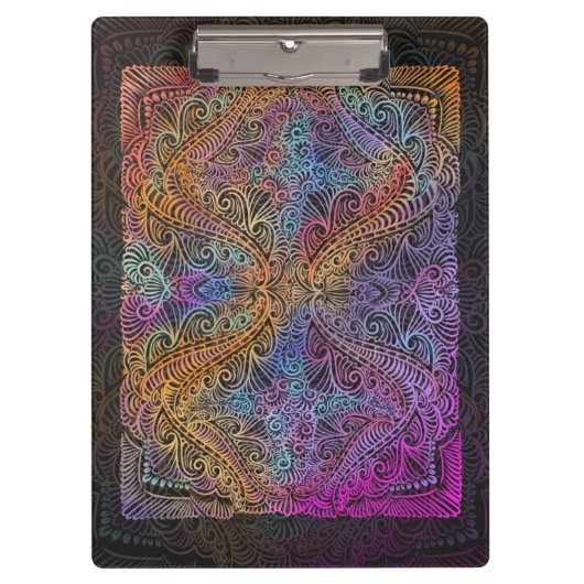 Rainbow Kaleidoscope Mandala Klembord (Voorkant)