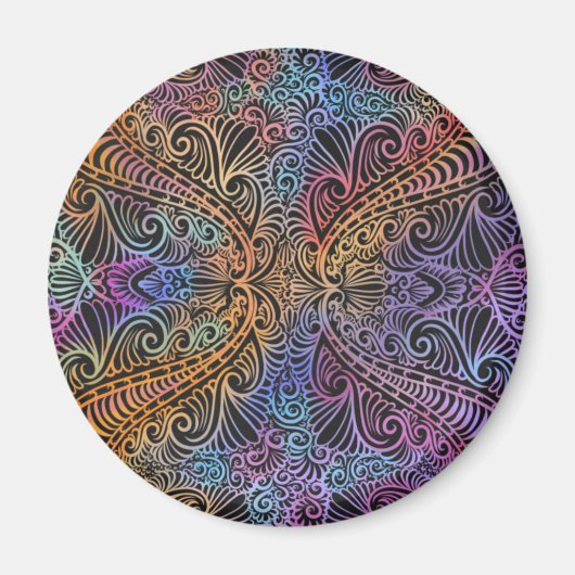 Rainbow Kaleidoscope Mandala Magneet (Voorkant)