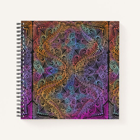 Rainbow Kaleidoscope Mandala Notitieboek (Voorkant)