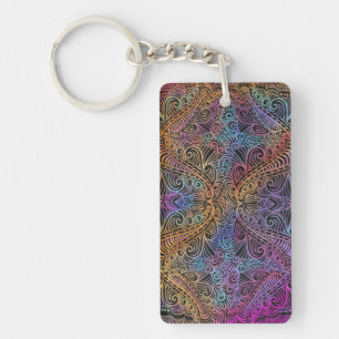 Rainbow Kaleidoscope Mandala Sleutelhanger