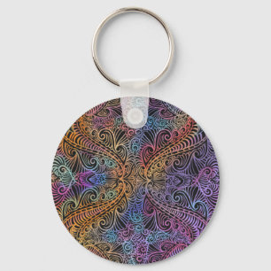 Rainbow Kaleidoscope Mandala Sleutelhanger