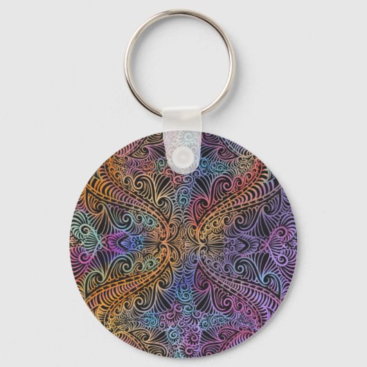 Rainbow Kaleidoscope Mandala Sleutelhanger (Voorkant)