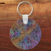 Rainbow Kaleidoscope Mandala Sleutelhanger (Voorkant)