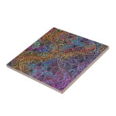 Rainbow Kaleidoscope Mandala Tegeltje (Zijkant)