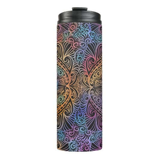 Rainbow Kaleidoscope Mandala Thermosbeker (Voorkant)