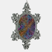 Rainbow Kaleidoscope Mandala Tin Sneeuwvlok Ornament (Links)