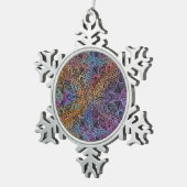 Rainbow Kaleidoscope Mandala Tin Sneeuwvlok Ornament (Rechts)