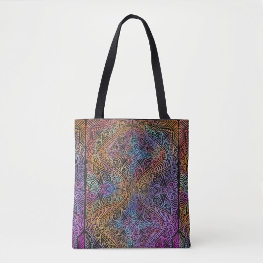 Rainbow Kaleidoscope Mandala Tote Bag (Voorkant)