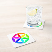 Rainbow Kaleidoscope Paper Coaster Kartonnen Onderzetters (Insitu)