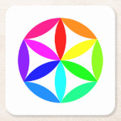 Rainbow Kaleidoscope Paper Coaster Kartonnen Onderzetters (Voorkant)
