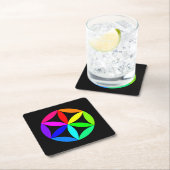 Rainbow Kaleidoscope Paper Coaster Kartonnen Onderzetters (Insitu)