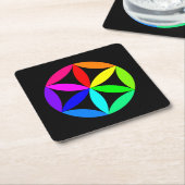 Rainbow Kaleidoscope Paper Coaster Kartonnen Onderzetters (Schuin)