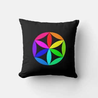 Rainbow Kaleidoscope Throw Pillow Kussen