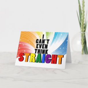 Rainbow kan niet denken dat STRAIGHT Funny Gay Mis Kaart