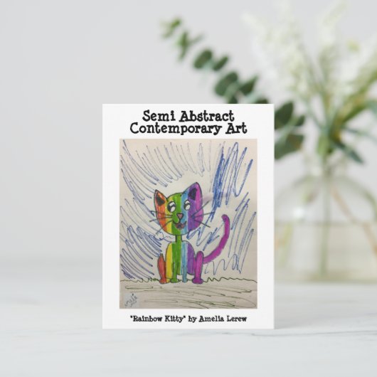 Rainbow-Kat #220101 Briefkaart (Staand voorkant)