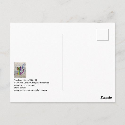 Rainbow-Kat #220101 Briefkaart (Achterkant)