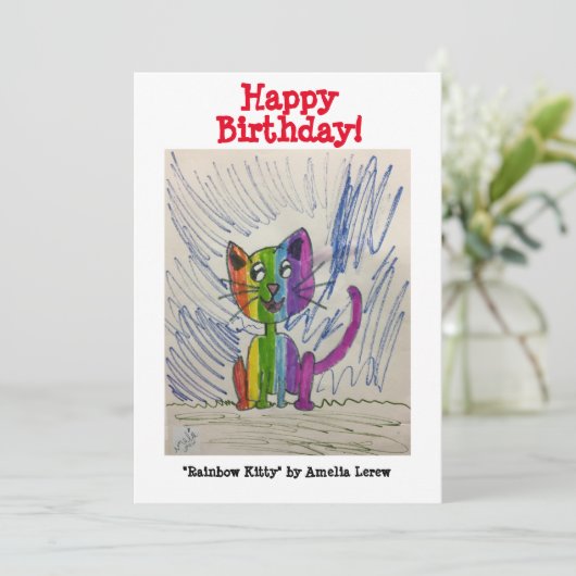 Rainbow-Kat #220101 Kaart (Staand voorkant)