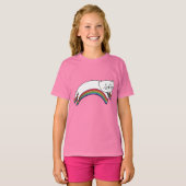 Rainbow Kat Cute Girls' Ruffle T-Shirt (Voorkant volledig)