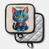 Rainbow Kat personaliseren Pannenlap (Voorkant / Achterkant)