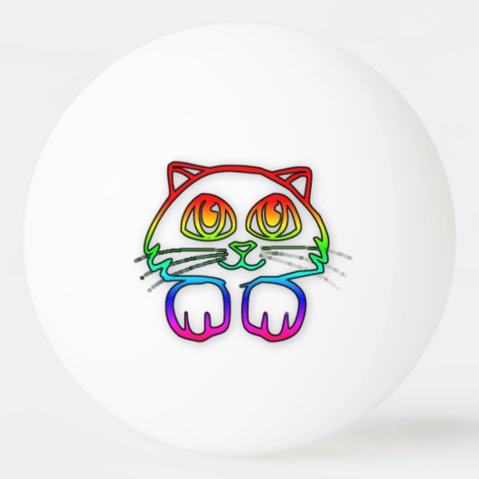 Rainbow Kat pingpongbal (Voorkant)