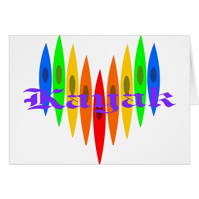 Rainbow Kayak Heart (Voorkant Horizontaal)