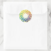 Rainbow Keltische knoop Ronde Sticker (Tas)