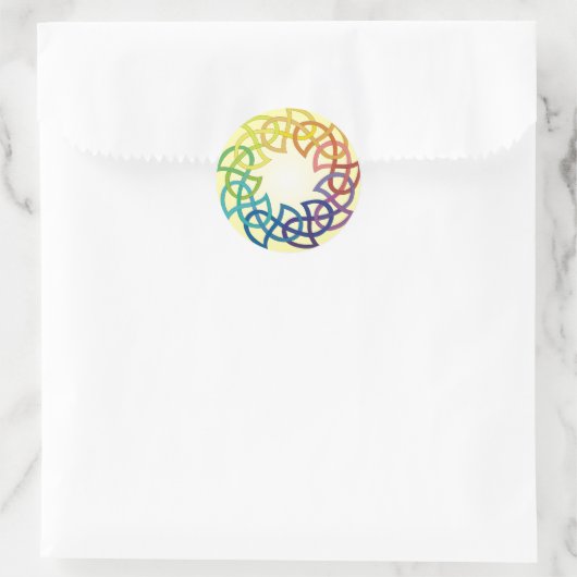 Rainbow Keltische knoop Ronde Sticker (Tas)