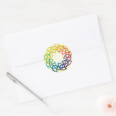 Rainbow Keltische knoop Ronde Sticker (Envelop)