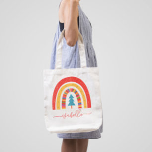Rainbow kerstkleurrijke leuke leuke leuke leuke ge tote bag