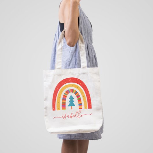 Rainbow kerstkleurrijke leuke leuke leuke leuke ge tote bag