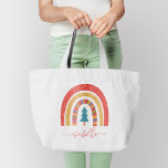 Rainbow kerstkleurrijke leuke leuke leuke persoonl grote tote bag<br><div class="desc">Rainbow kerstboom kleurrijke leuke leuke leuke persoonlijke cadeautjes.</div>