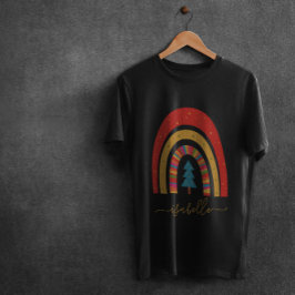 Rainbow kerstkleurrijke leuke leuke leuke persoonl t-shirt